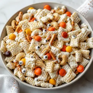 White Chocolate Monster Munch (Halloween Chex Mix)